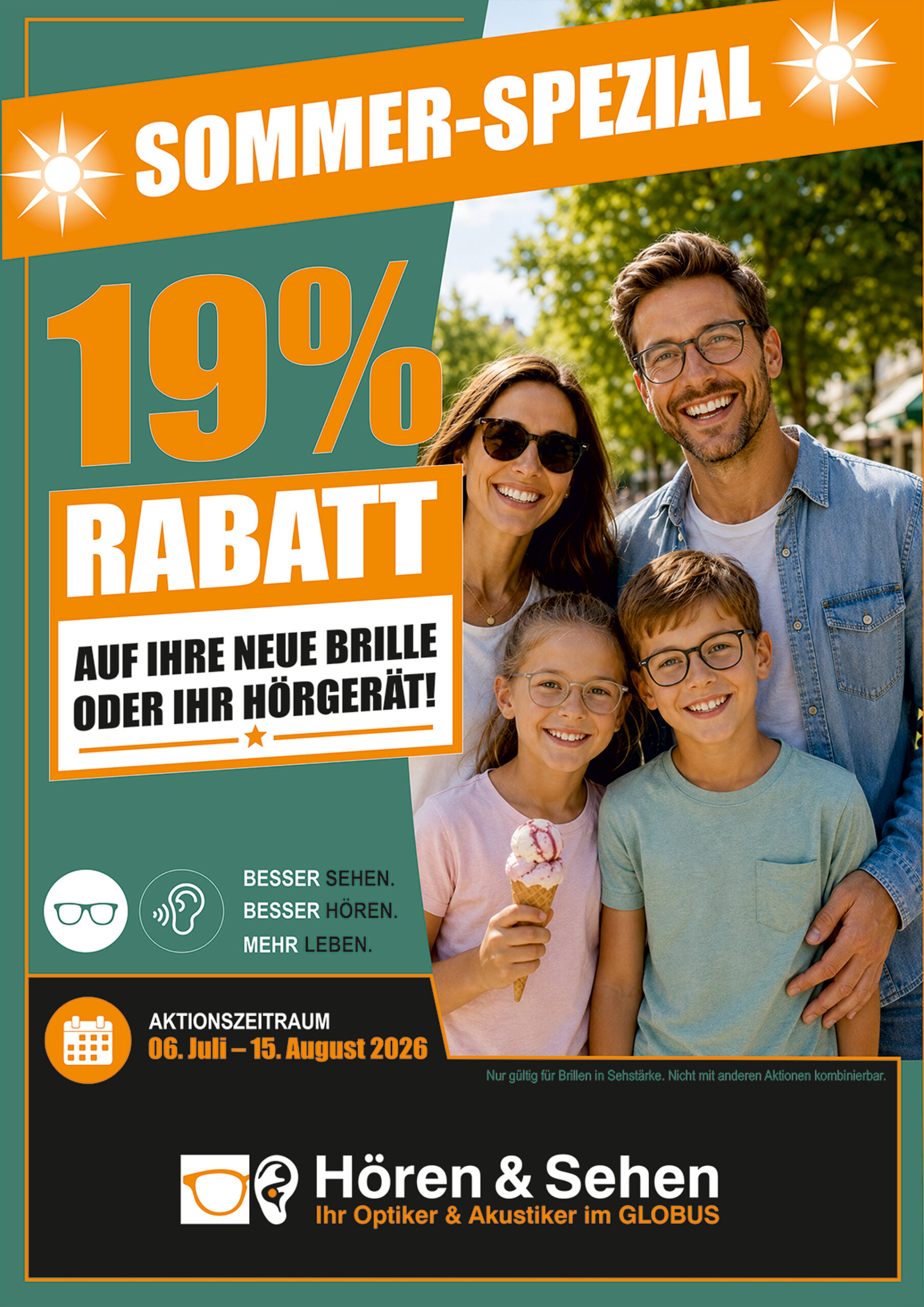 19 % Sommer Special auf Brillen und Hörgeräte bei Hören und Sehen in Leipzig